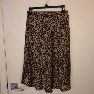 Cheetah Calf Length Skirt Size XS